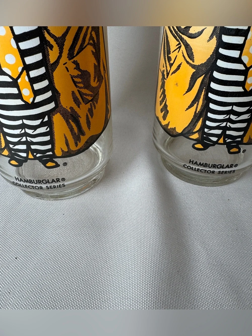 Set Of 2 Vintage McDonald’s Glass Hamburglar Collector Series 1977 Promo Glass